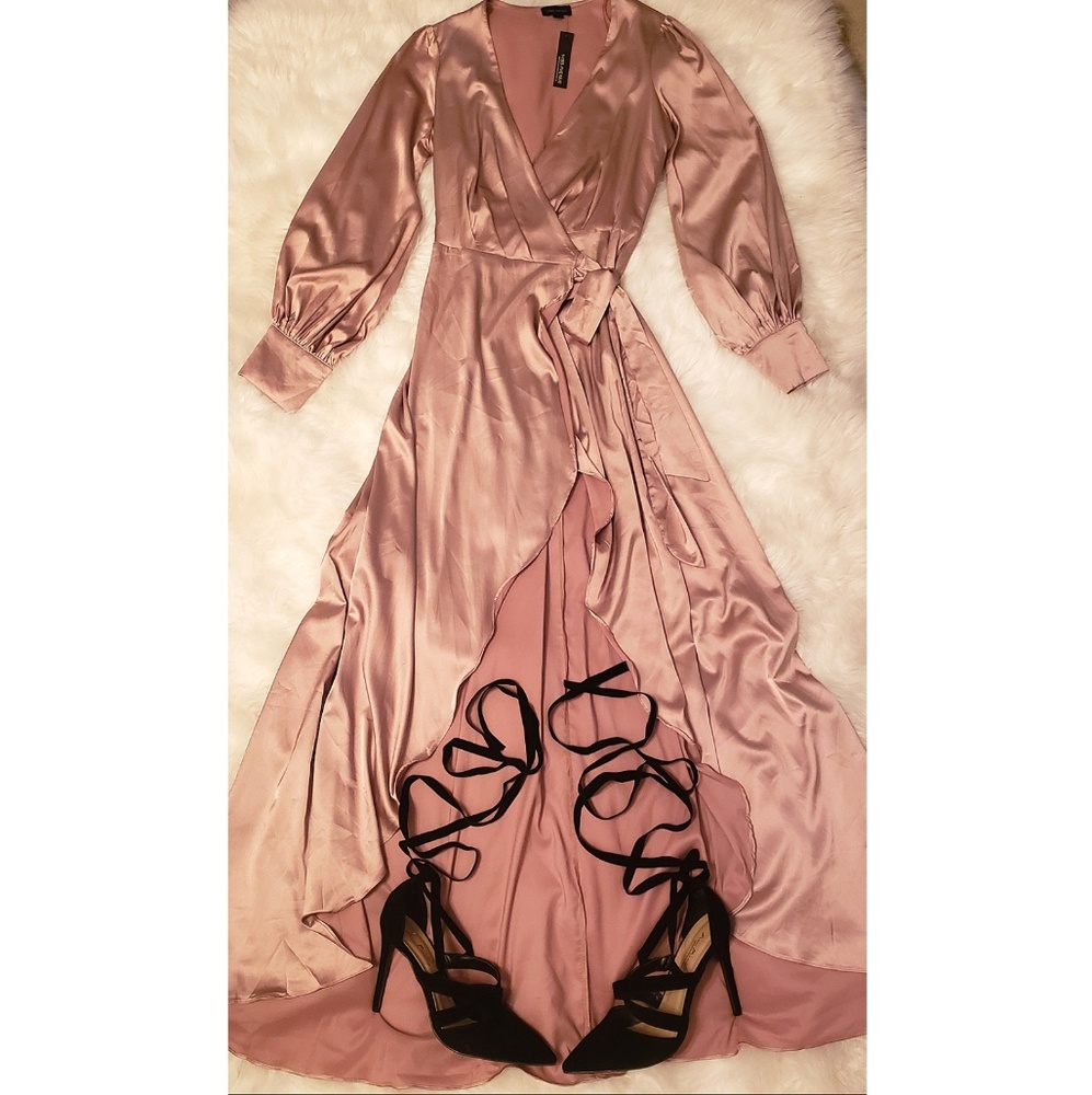 💥SALE💥 Miss♡Avenue RoseGold #SatinWrap Dress